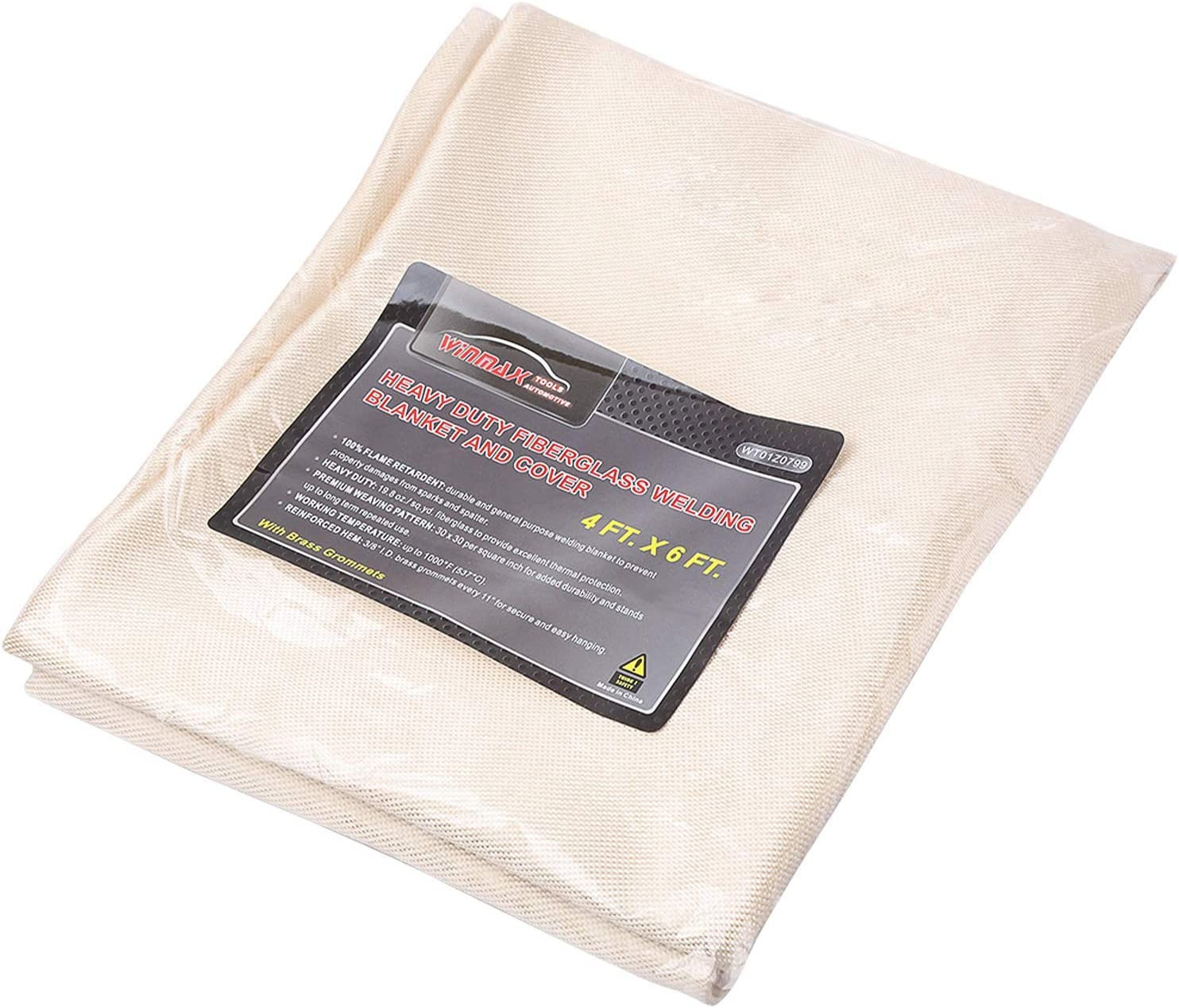 4 Feet x 6 Feet Welding Blanket Fire Flame Retardant Fiberglass Safety Shield