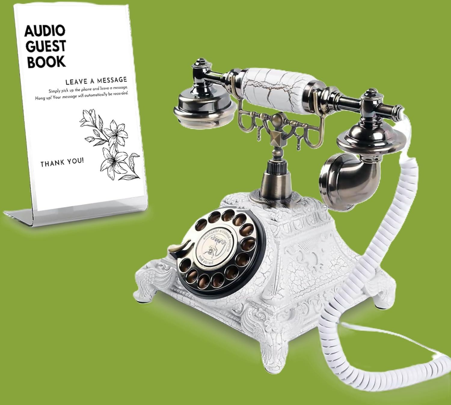 Vintage Retro Audio Guest Book Wedding Phone Record Guest Messages for Weddings