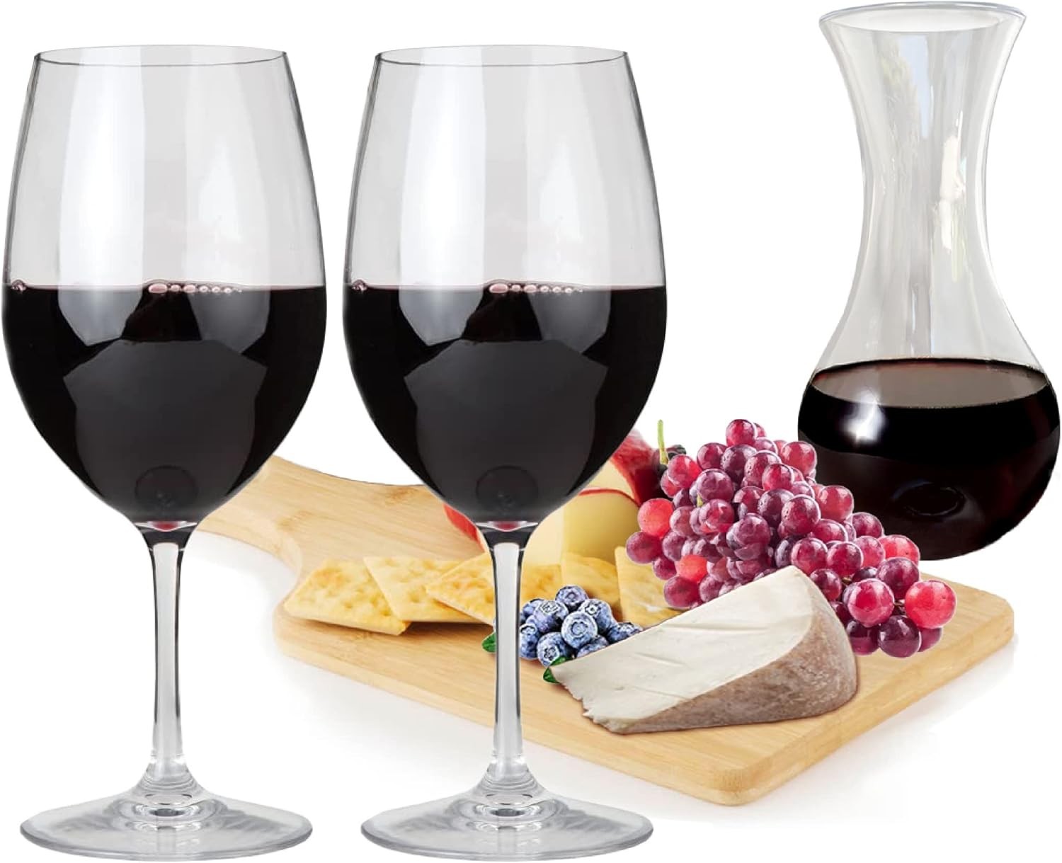 Unbreakable Cabernet and Merlot Bordeaux Red Wine Glasses, Made of Shatterproof