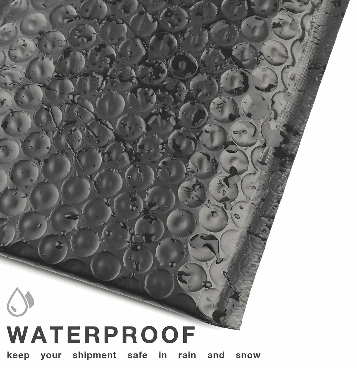 50 #0 Black Poly Bubble Padded Envelopes Shipping Mailers 6X10 (Inner 6×9)