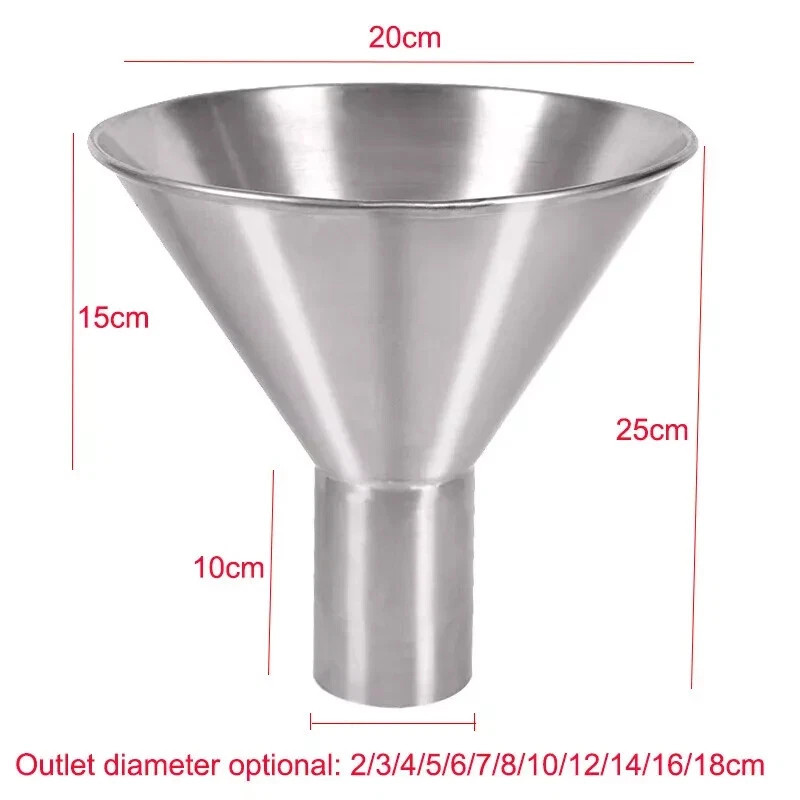 Stainless Steel Feeding Hopper with Support Stand Manual Filling Package Funnel
