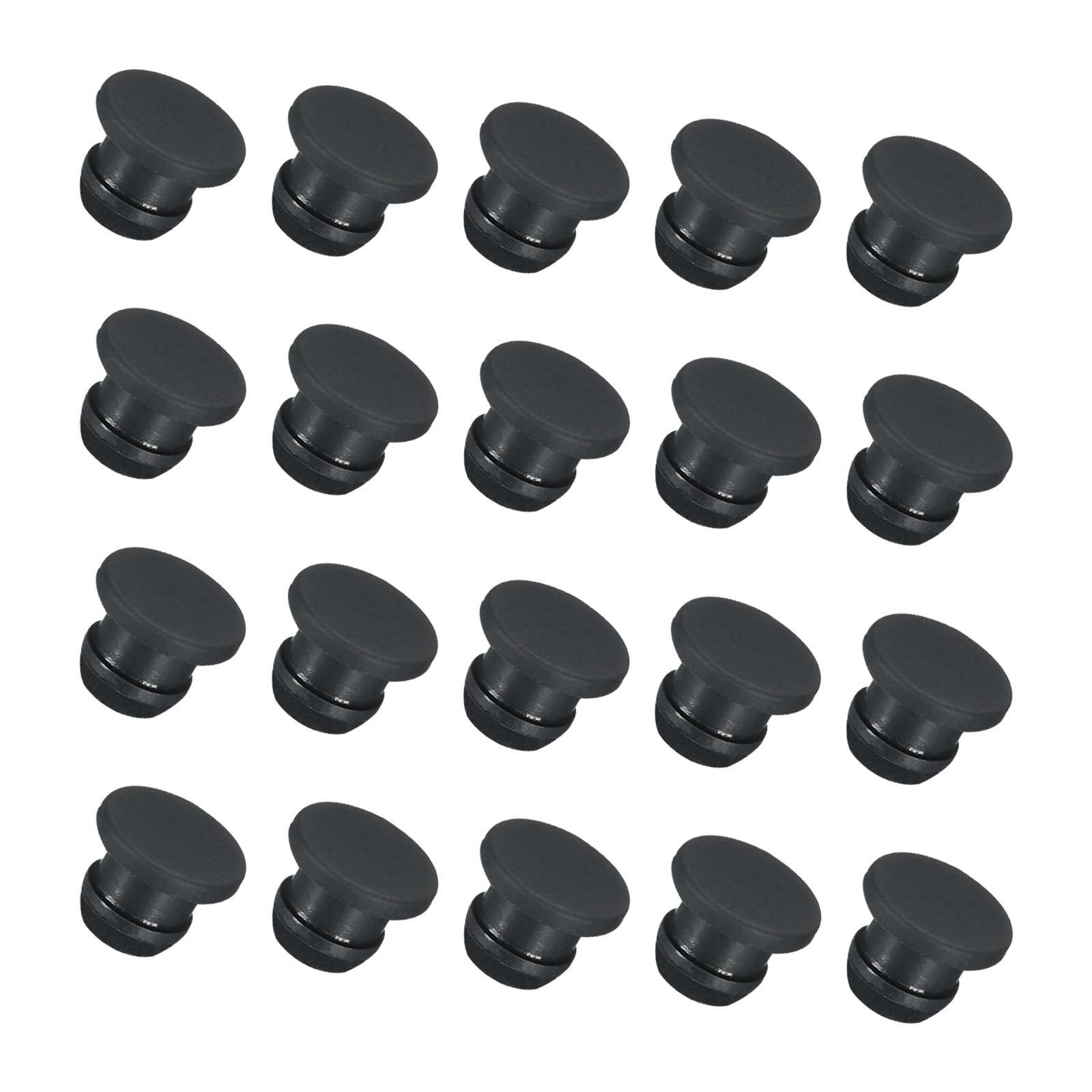 20Pcs Silicone Snap in Locking Hole Plugs Panel Seal Cover Flush Type 8mm Dia
