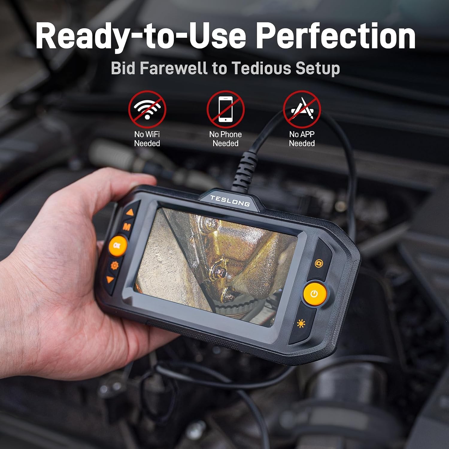 Dual Lens Borescope with Light for Automotive Mechanic Wall Vent | 0.32 Inch End