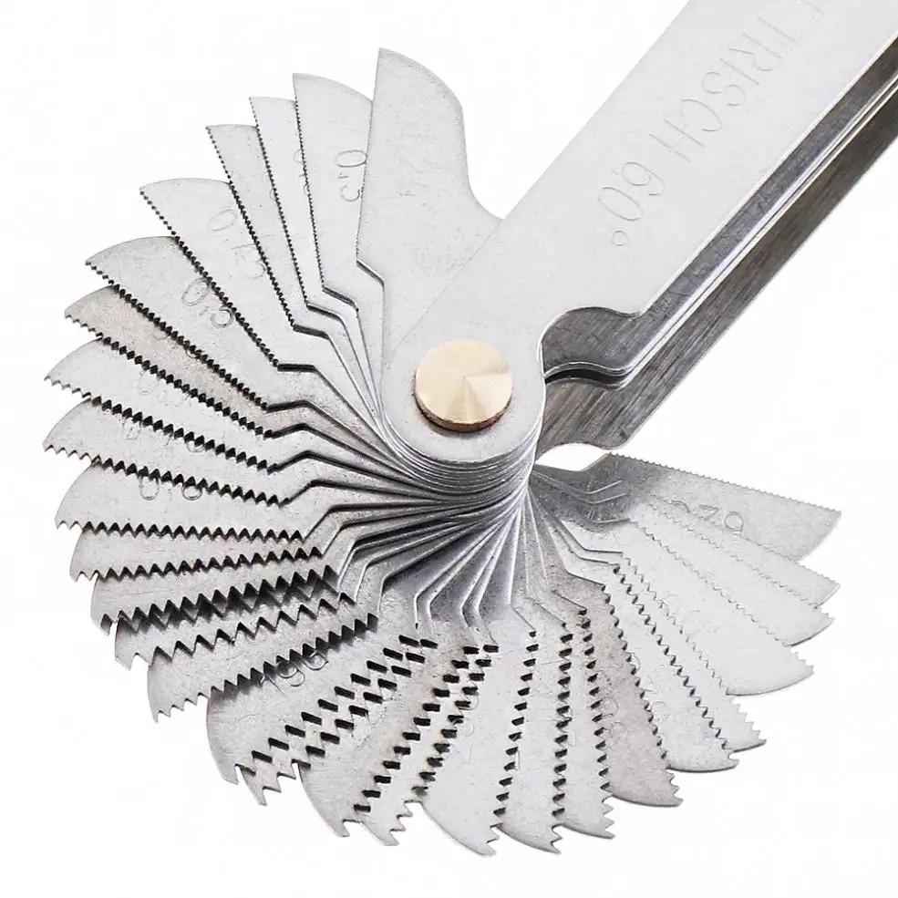 Pitch Cutting Gauge Stainless Steel Screw Thread Pitch Gauge Measure Tool Set