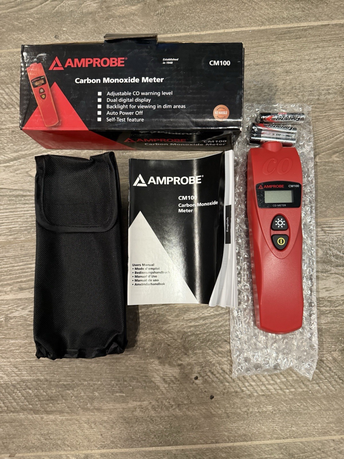 Amprobe CM100 Carbon Monoxide Meter with Adjustable CO Levels