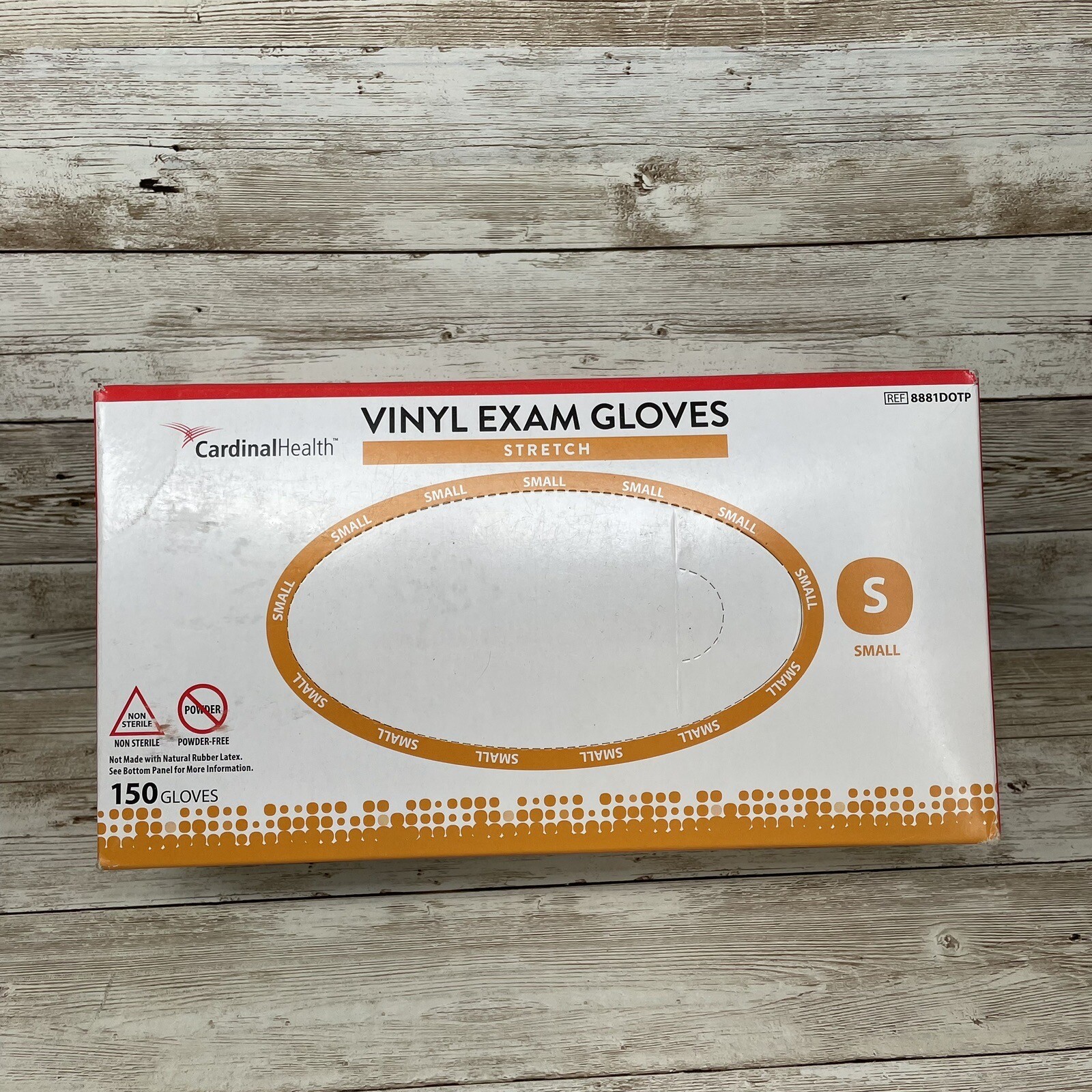 6 Boxes Cardinal Health Clear Vinyl Exam Gloves- Size Small -150 x 6 of 900