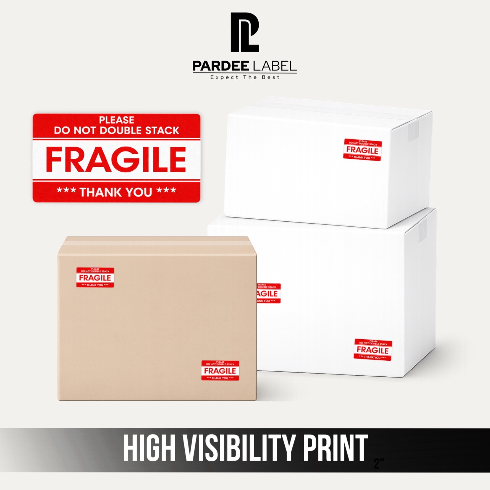Fragile Stickers Red Print 3-1/4″ x 5-1/4″ – 250 Labels/Roll – Shipping Labels