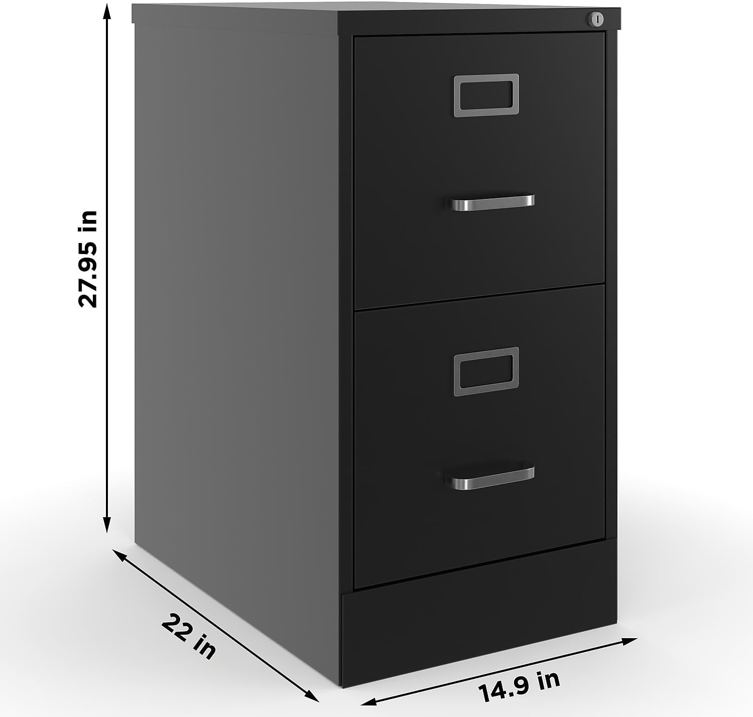2-Drawer Vertical File Cabinet Letter Size Documents Lockable 22″ D x 15″ W x