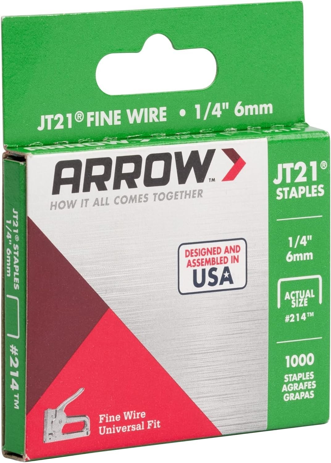 1/4-Inch Arrow JT21 Staples for Crafting & Upholstery – 1000 High-Quality Pieces