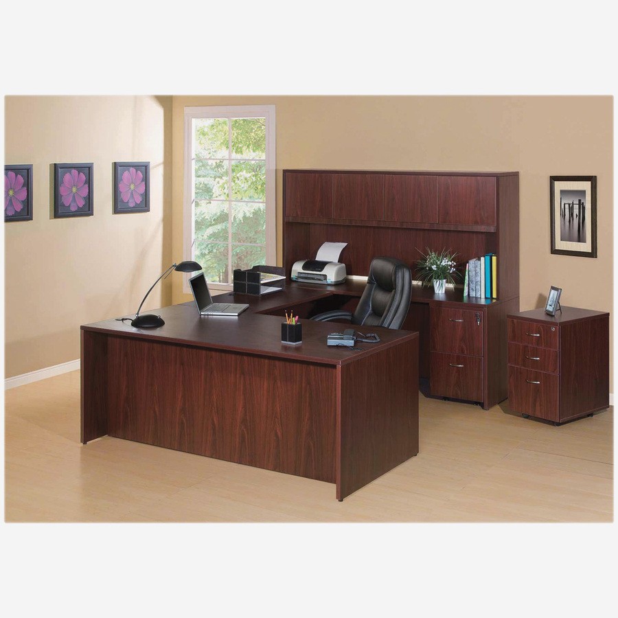 Lorell LLR69391 Essentials Bridge 42″W x 24″D Mahogany