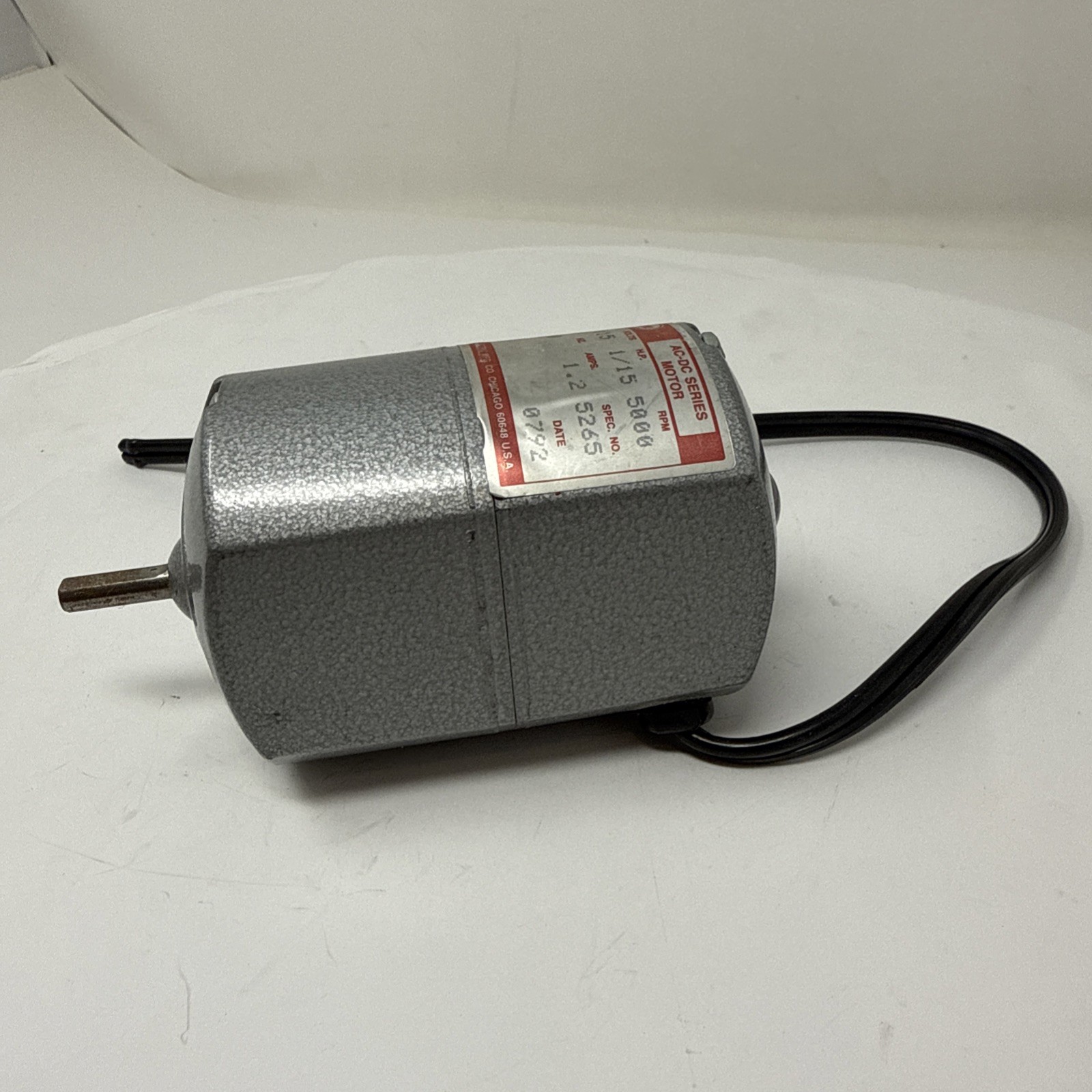 DAYTON AC-DC SERIES MOTOR 2M034A 1/15HP 5000RPM 115v 60 HZ