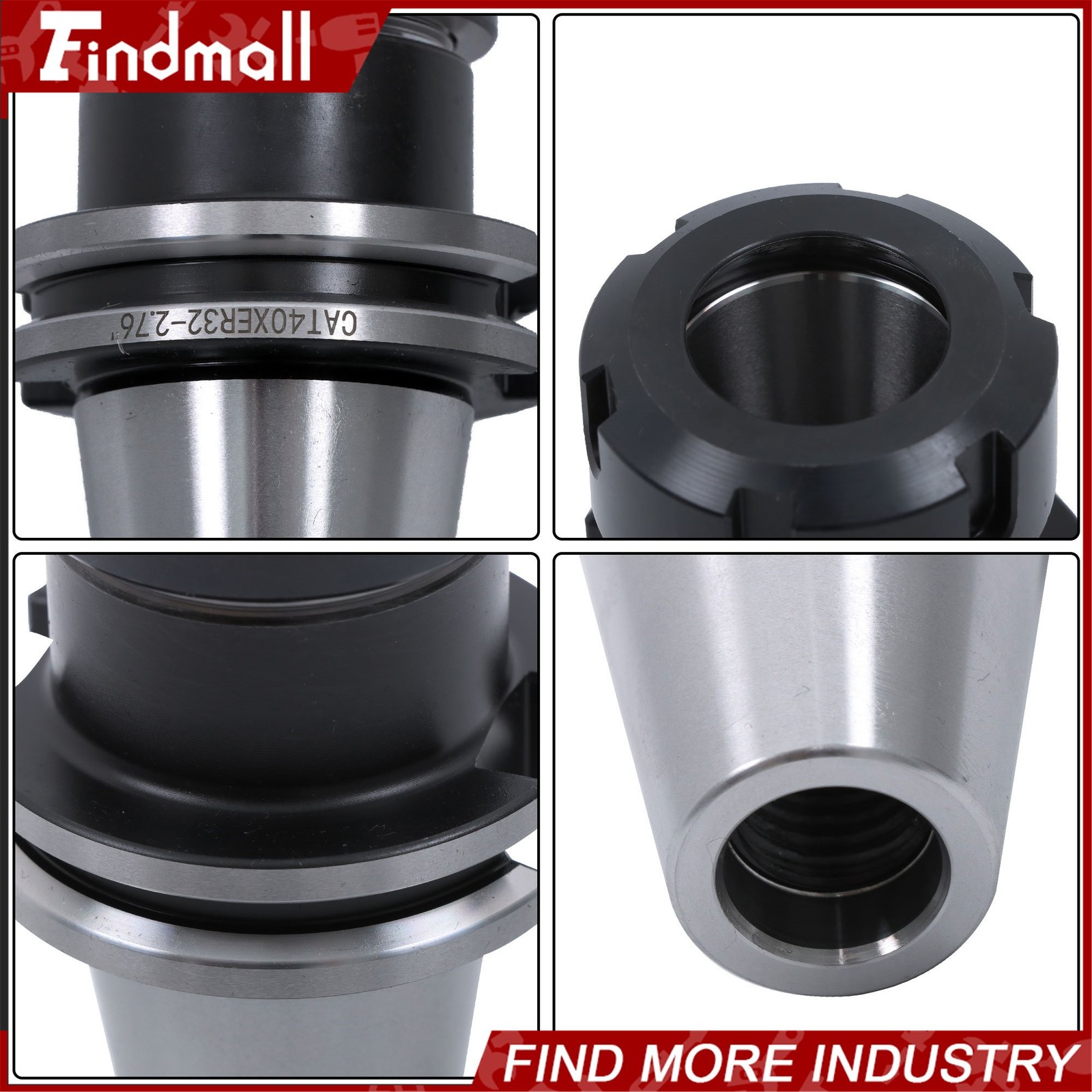 Findmall 10pcs CAT40 ER32 Collet Chuck Set 2.76″ 70mm CNC Milling Tool Holder