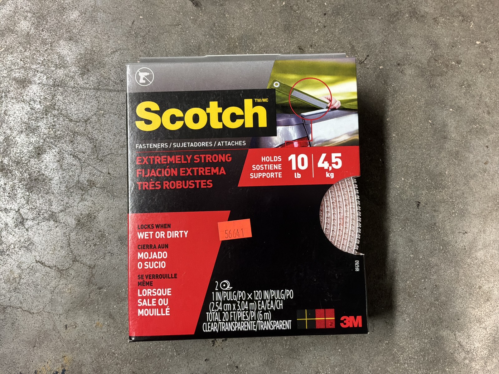 Scotch 3M Extreme Hook & Loop Fastener 1” x 120” 2 Rolls