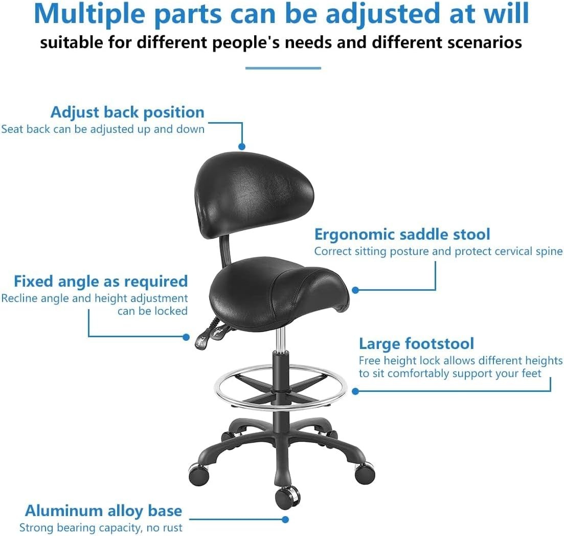 Oversized Ergonomic Drafting Chair with Backrest & Footrest – 400 lbs Capacity