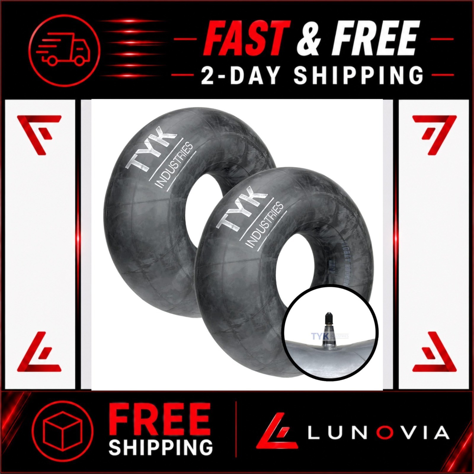 TYK Industries 4.00-15, 5.00-15 Inner Tubes for Tractors – Heavy Duty