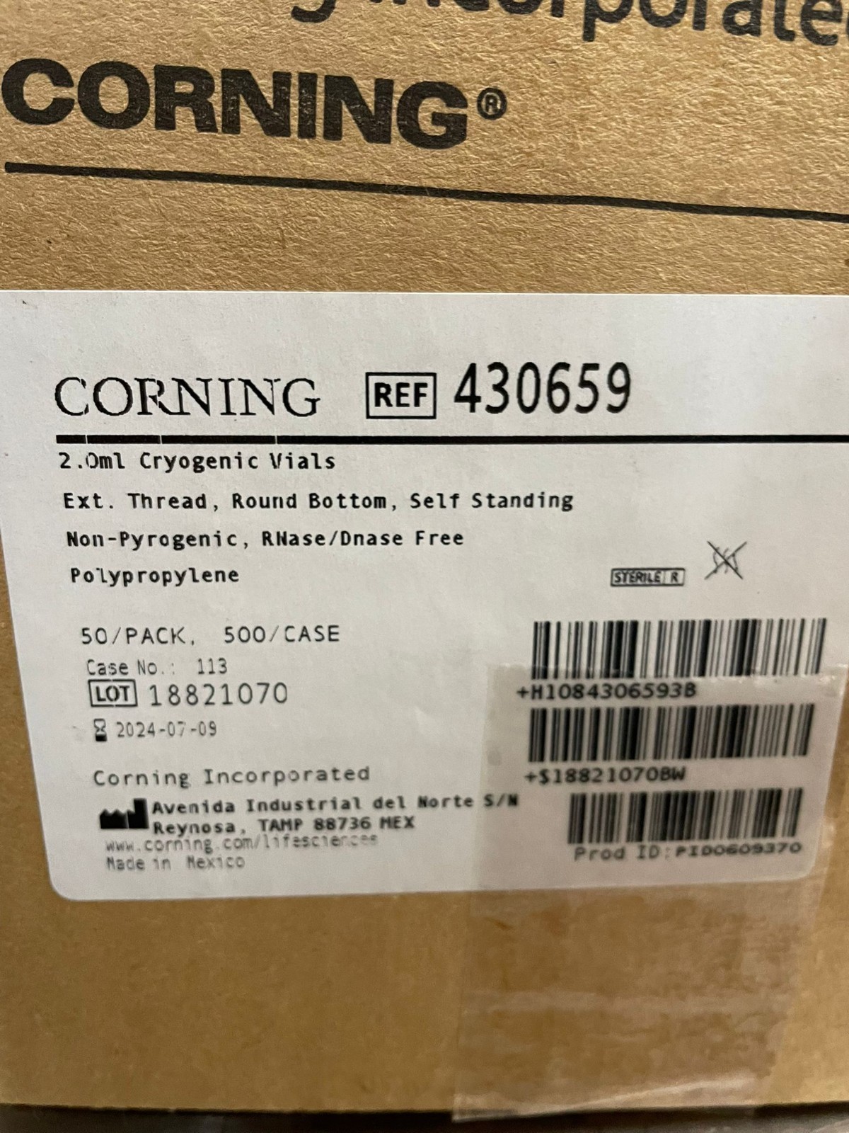Corning 430659 2mL External Threaded Polypropylene Cryogenic Vial Round Bottom
