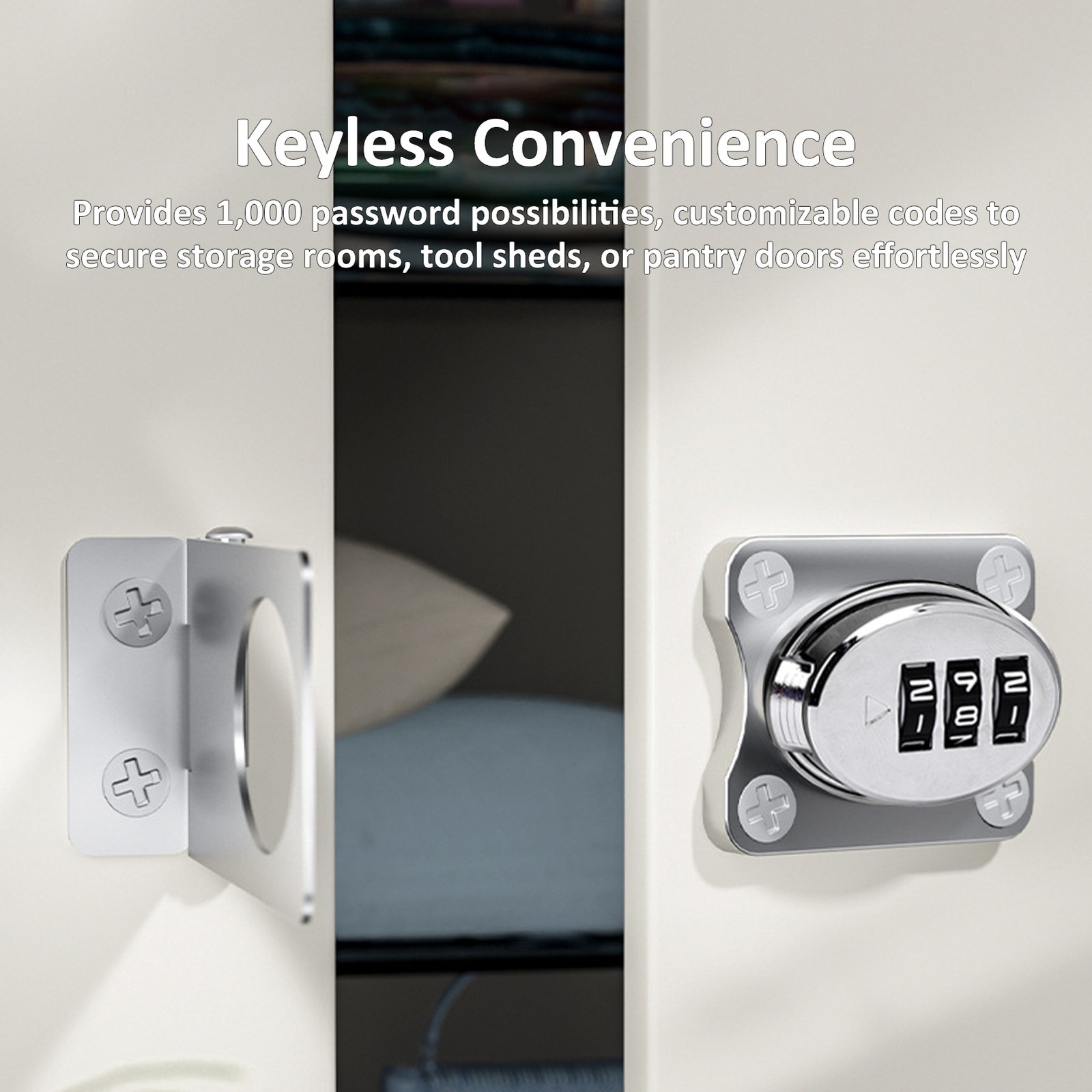 3-Digit Door Lock Closet Combination Lock Keyless Childproof Security 1pcs