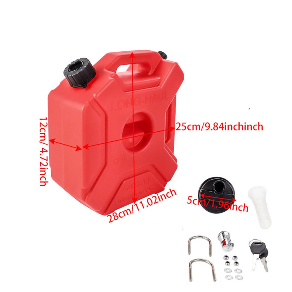 1.3 Gal Portable Gas Fuel Tank Petrol Storage Can For ATV UTV Motorcycle Car 5L
