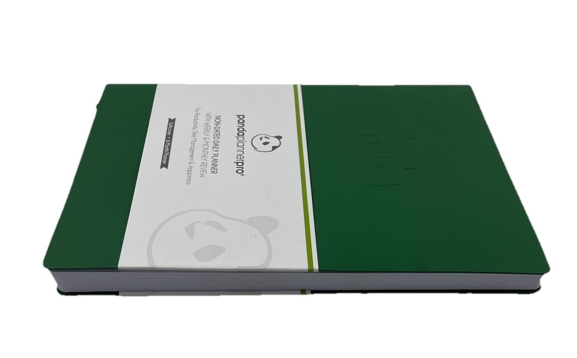 Panda Planner Soft PU Faux Leather Cover 6 Month Non-Dated Daily Planner/Green