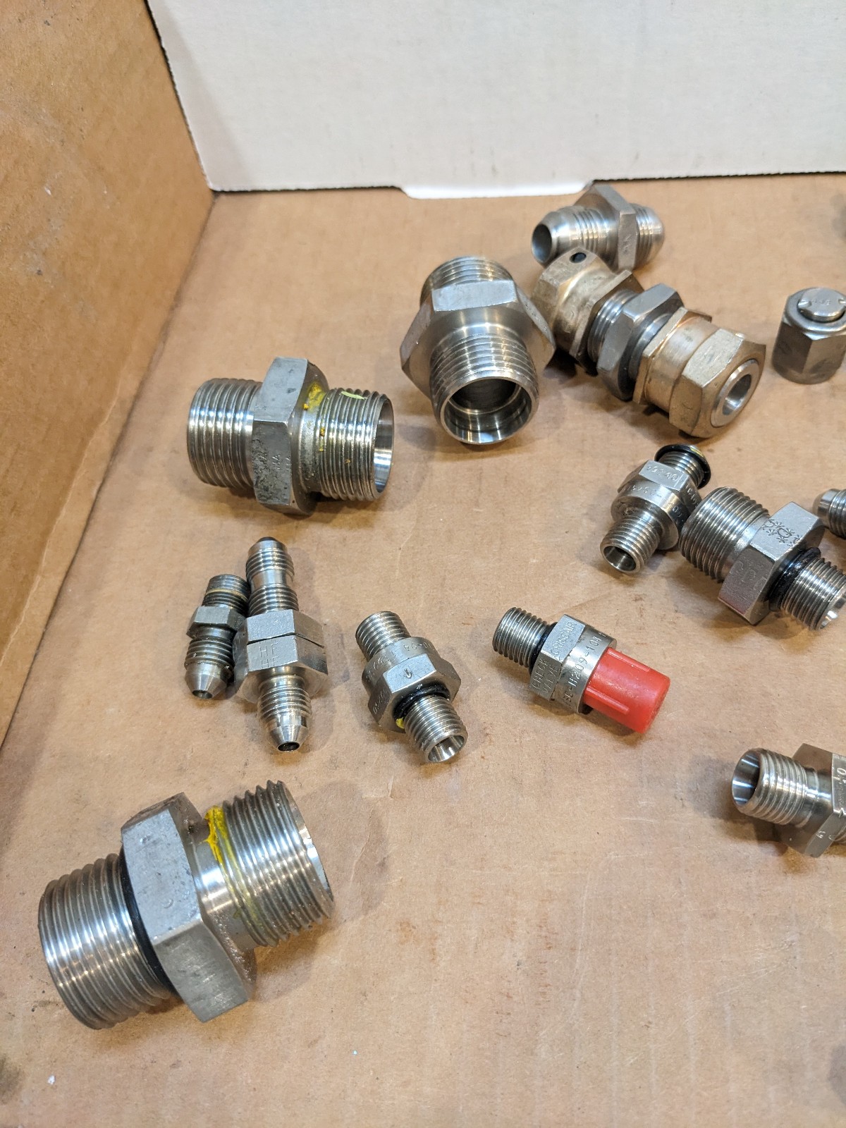 Mixed Lot of Stainless Steel Aircraft Hydraulic Fittings AN JIC Crissair Pamco