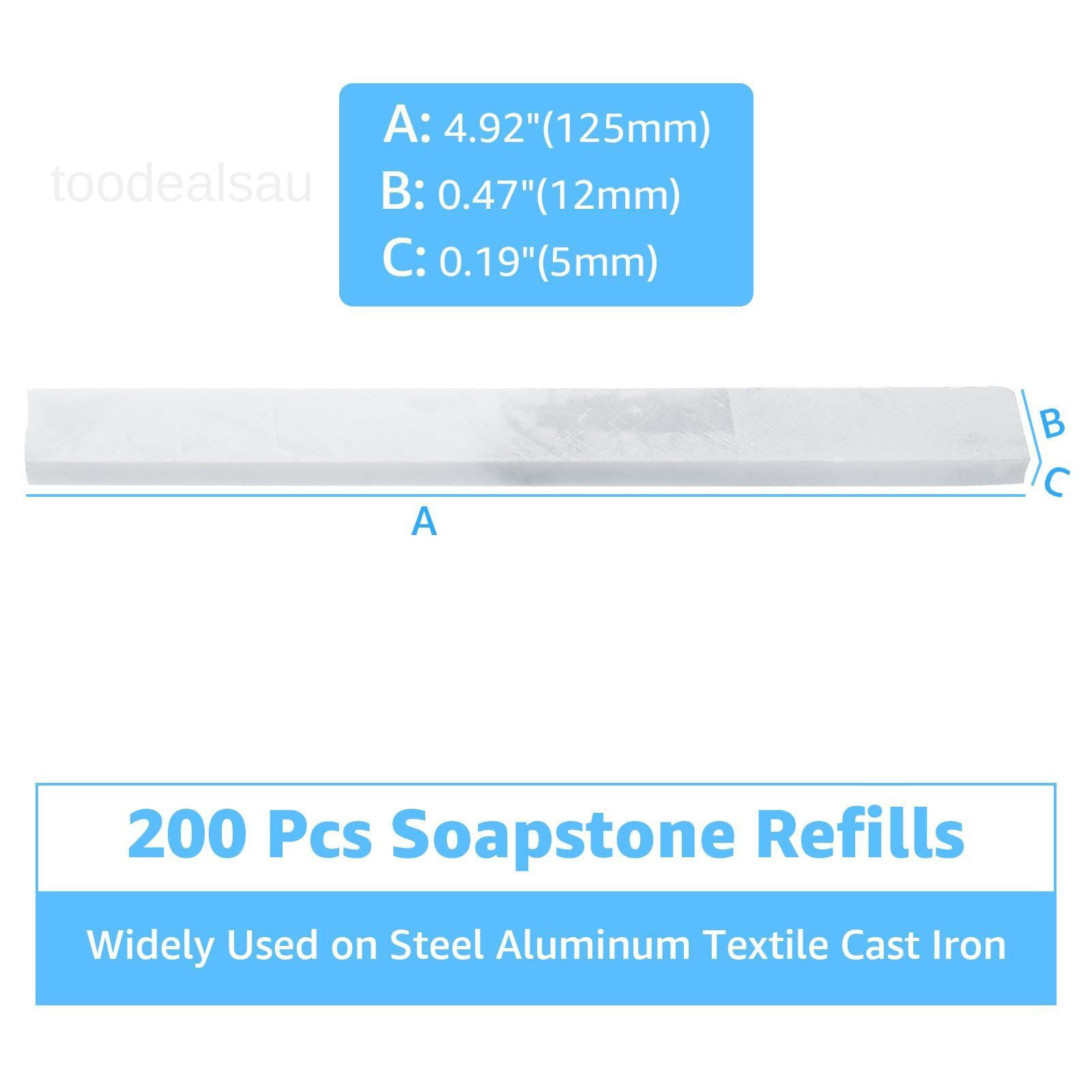200Pcs Soapstone Pen Welding, Flat White Refills