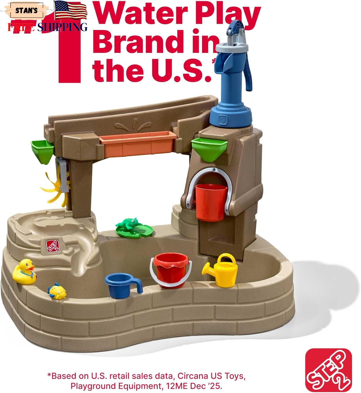 Step2 Pump & Splash Discovery Pond Water Table w/10 Accessories for Toddlers 2+
