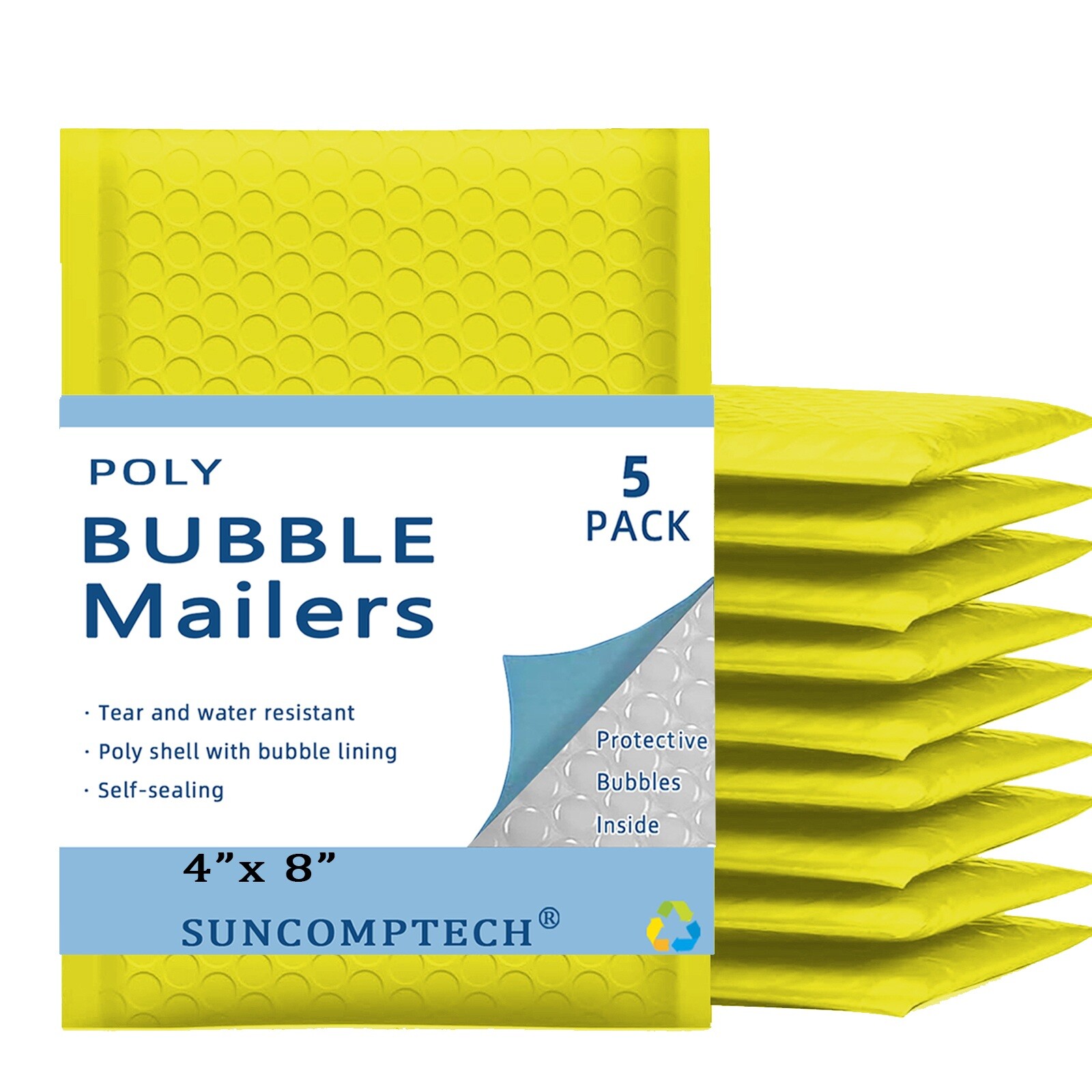 #000 4×8 (4×7) Poly Bubble Mailer Padded Envelope Shipping Bag Yellow 5-1000 Pcs
