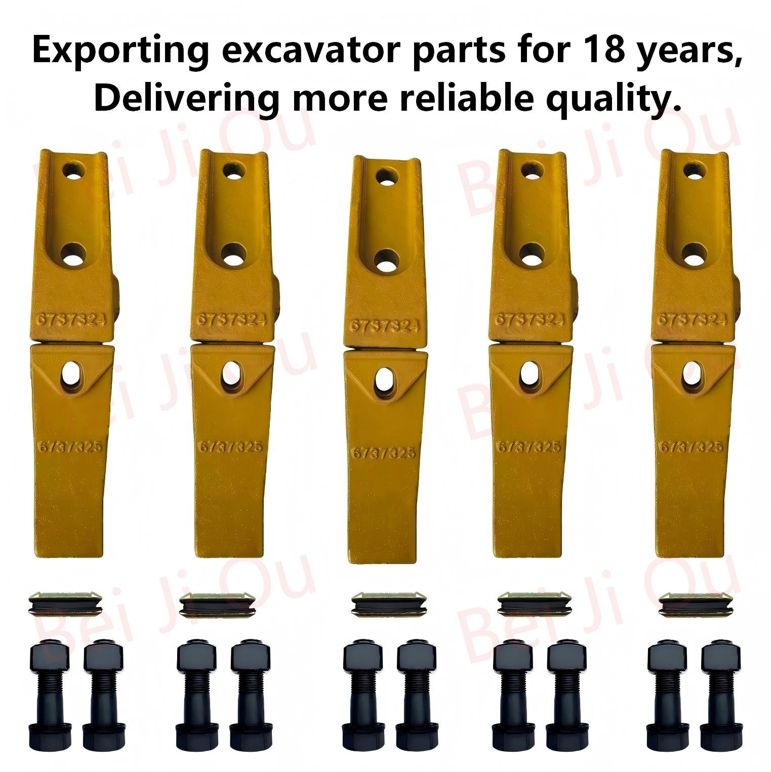 5 Bucket Teeth Assembly 6737322Y Fits Bobcat Bolt on Flush Mount Pin Skid Steer