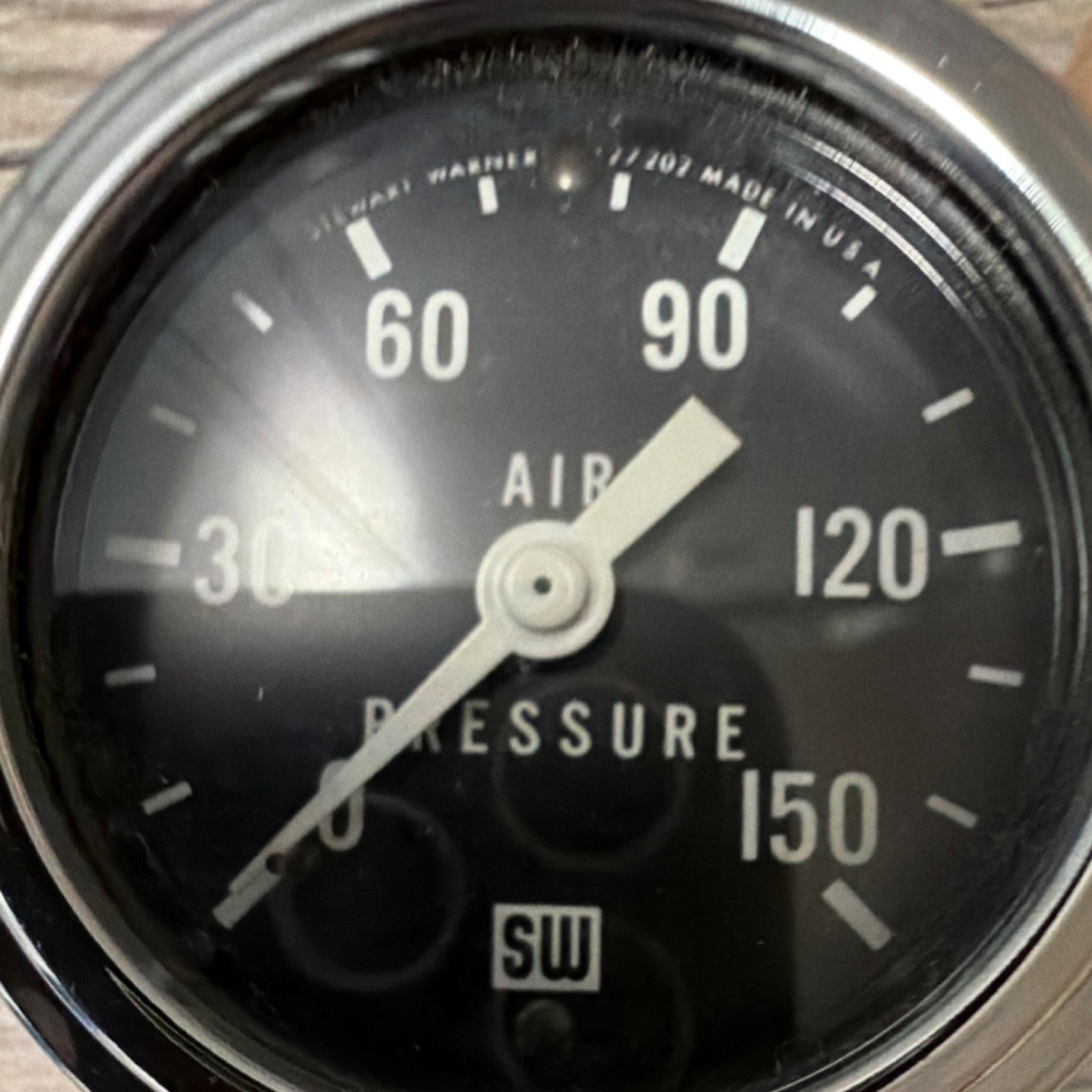 Stewart Warner Air Pressure Gauge 150 psi 360-AJ M1 Back Mount