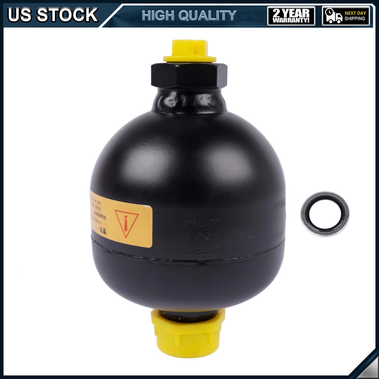 Hydraulic Diaphragm Accumulator 4786PSI,20 cu in (0.32L) ,Thread G1/2 (ISO 228)