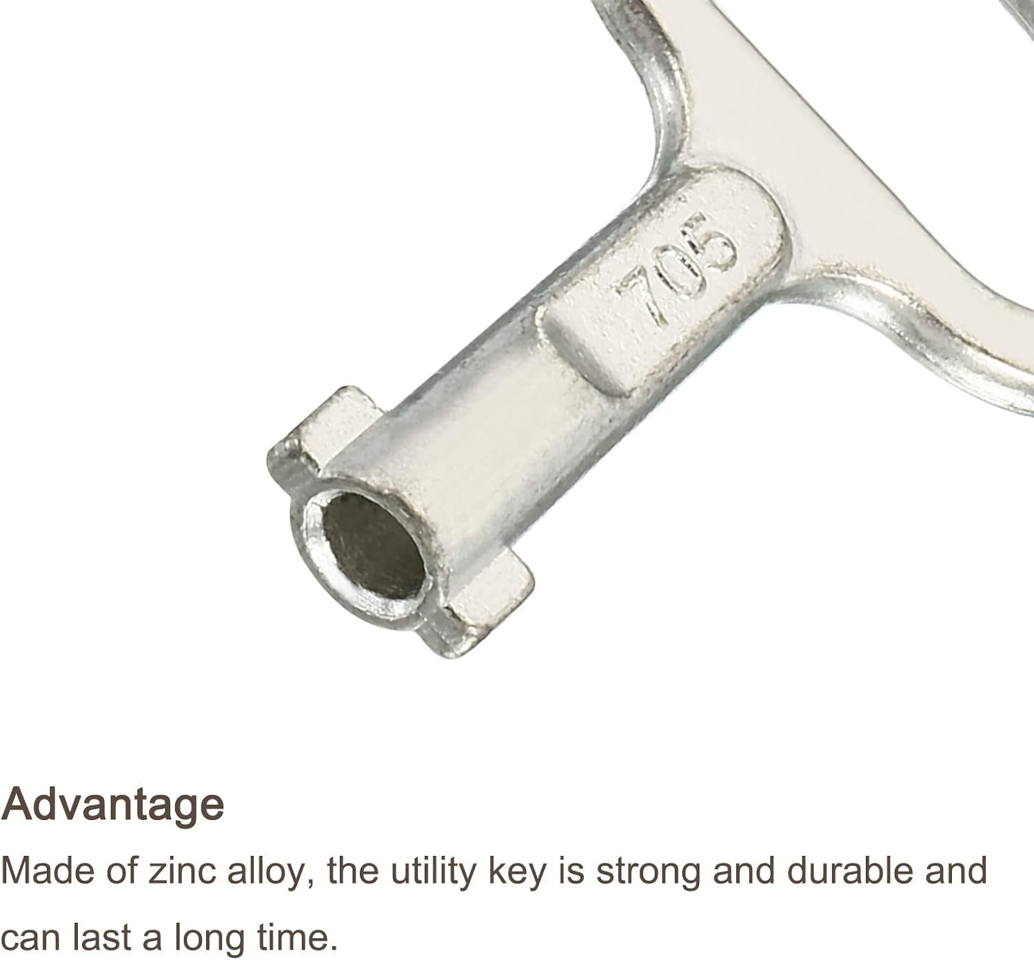 Key Shape Socket Spanner, 3 Pack for 0.45″X0.2″ Panel Lock, Silver