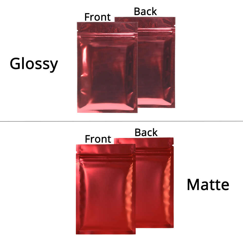 Multi-Size Glossy & Matte Both Sided Colored Mylar Foil Zip Lock Bag SM01