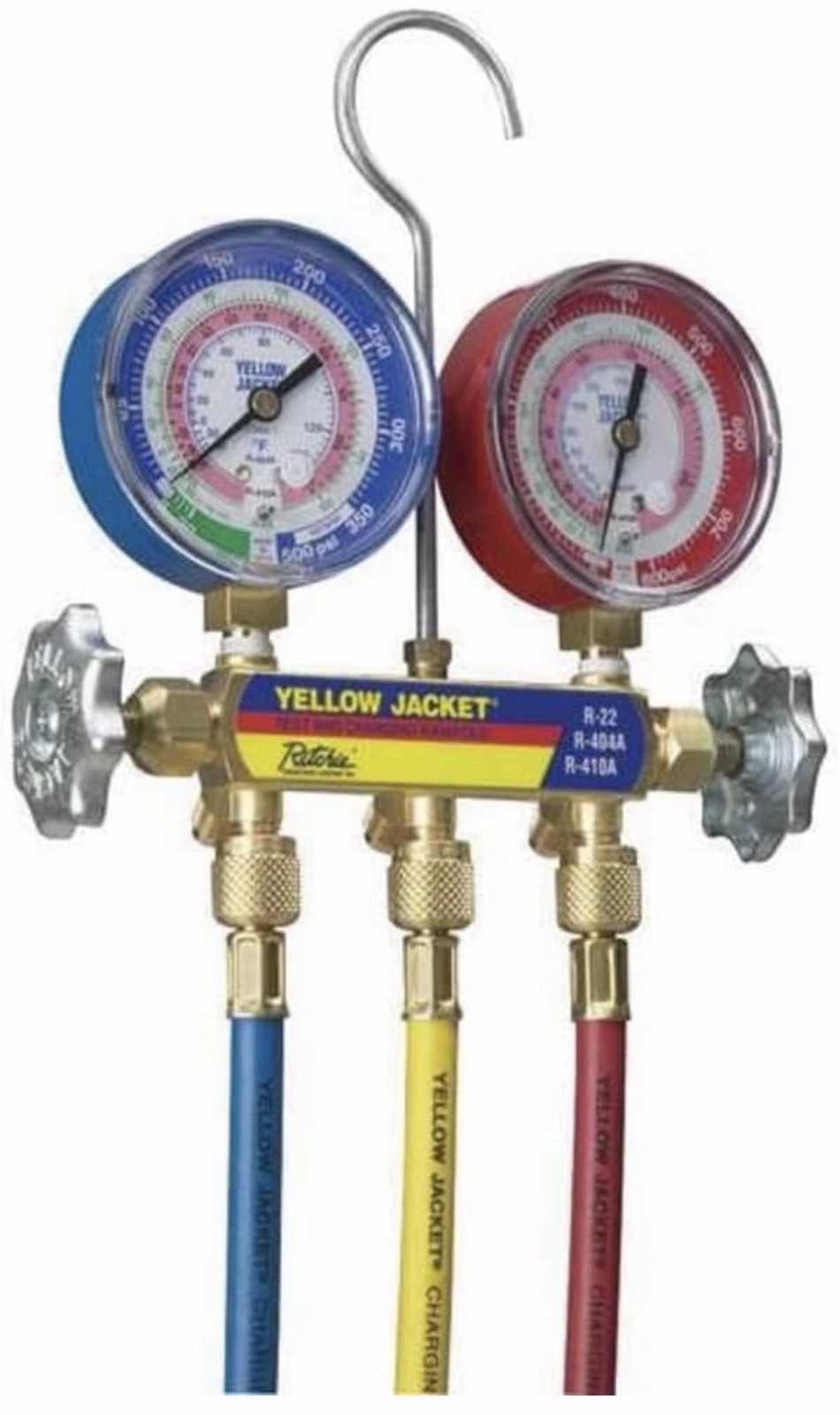 Yellow Jacket 42004 Series 41 Manifold Gauge Set R22 R404A R410A 3 Hoses