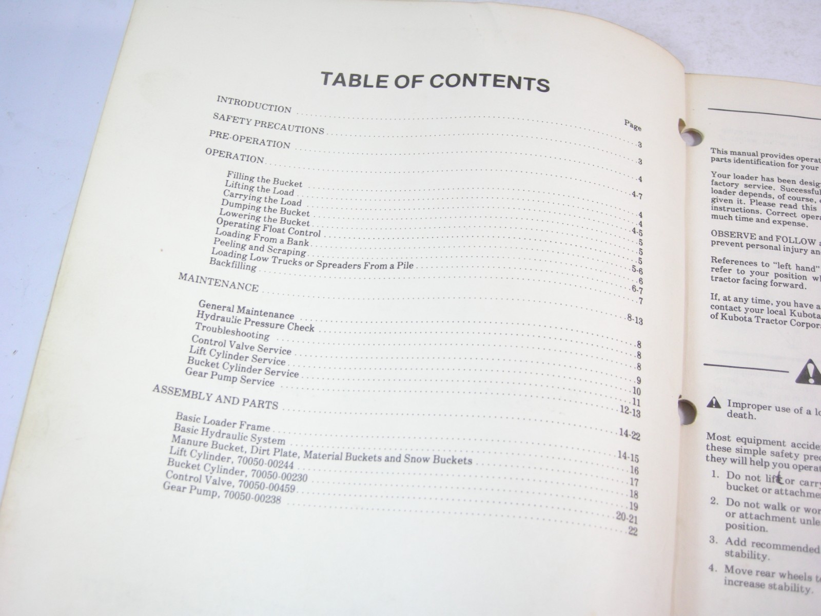 Original Kubota L2773 Loader Tractor L-295DT Owner Operators Maintenance Manual