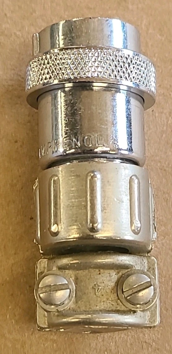 Amphenol 3 Pin Male Cable End Connector Assembly With Clamp New Old Stock