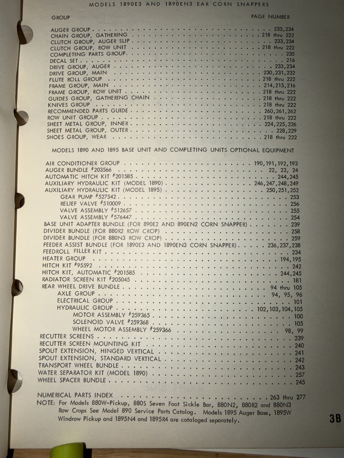 New Holland 1890, 1895, 1890S, 1890E3, 1890EN3 Service Parts Catalog Manual 1978