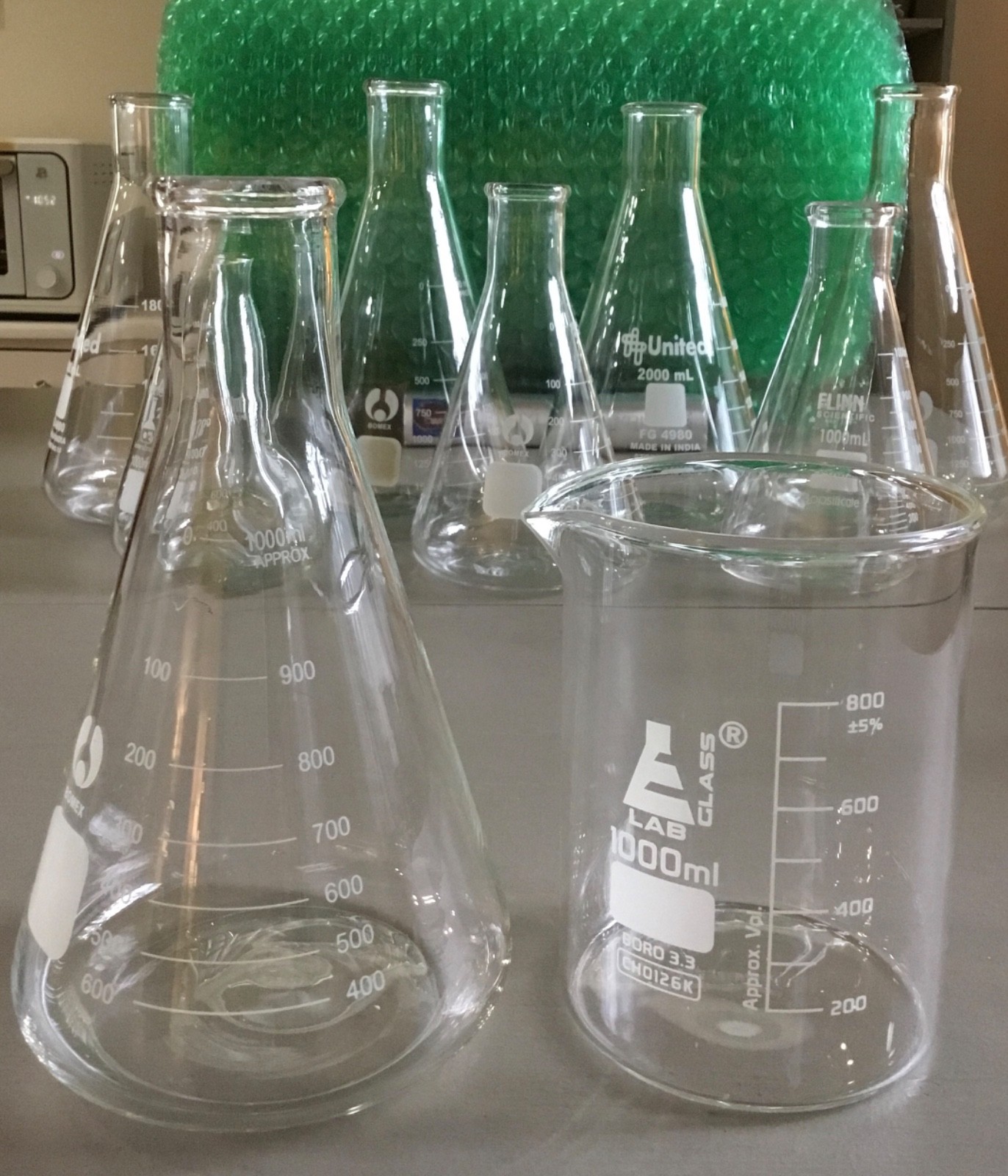 2000ml Erlenmeyer FLASK, OR TWO Smaller 1000mL Containers, Flask or Beaker