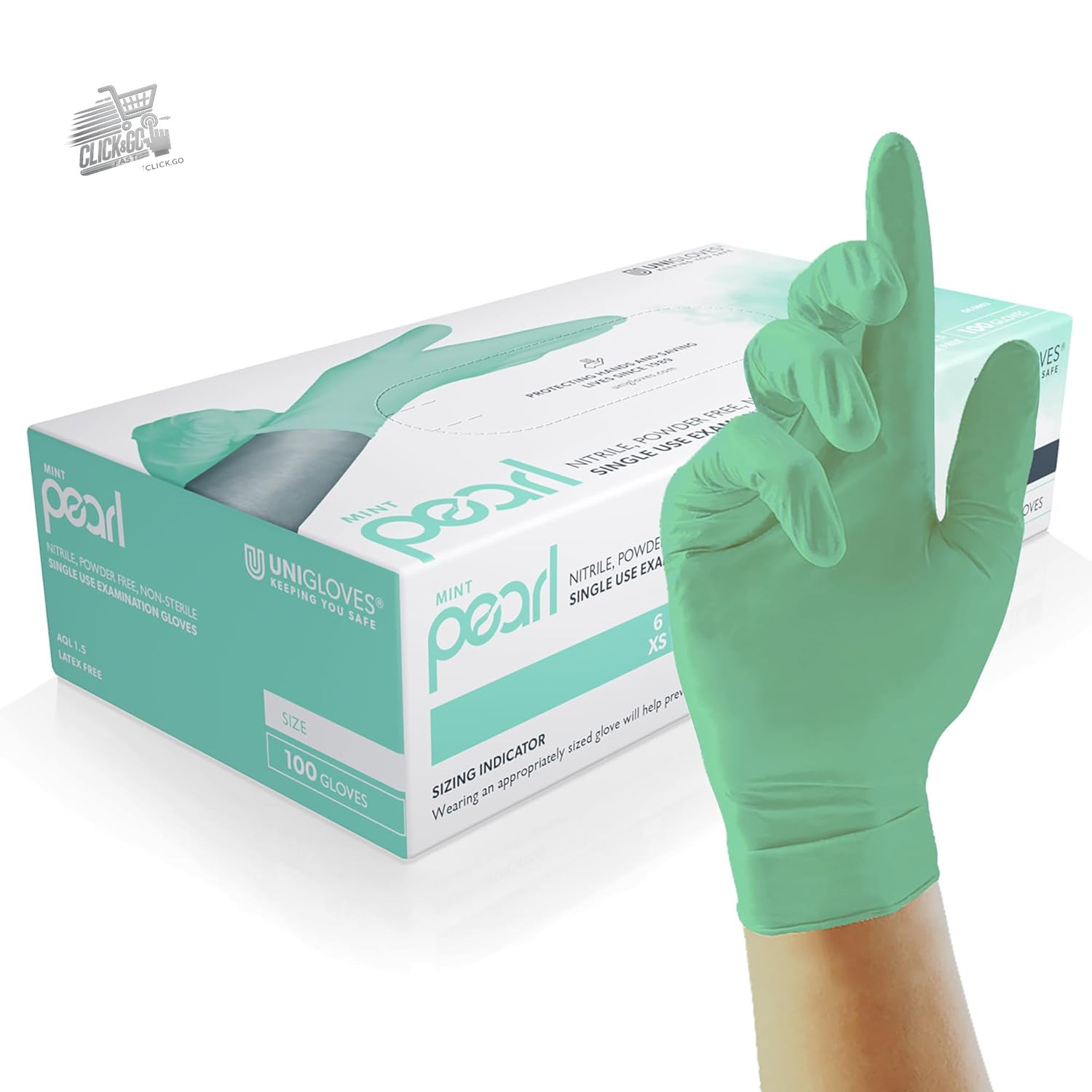 Disposable Nitrile Gloves Latex Powder Free 100pcs Mint Unigloves Medici M