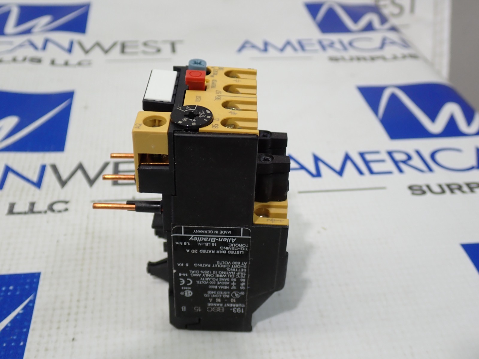 New Allen Bradley 193-BSC15 Bimetallic Overload Relay 10-16 Amp Ser B