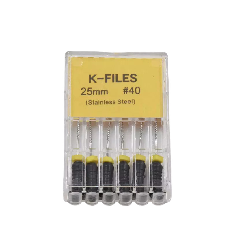 Limas endodónticas dentales de acero inoxidable K-File Uso manual 25/21mm/31mm