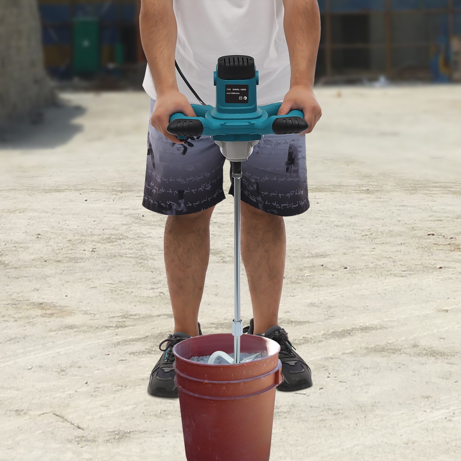 Cement?Mixer,?Electric?Concrete?Mixer,?Handheld?Concrete?Mixer 1400W 900r/min