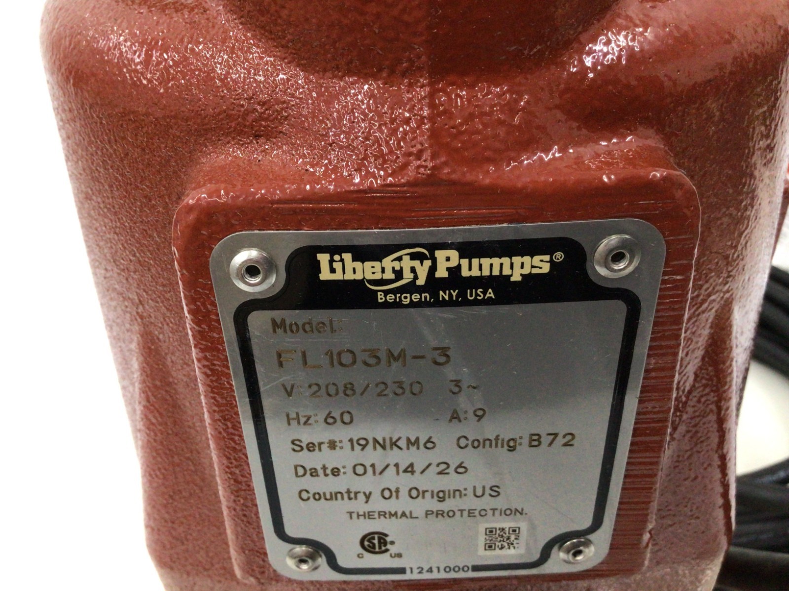 Liberty Pumps FL103M-3 , 1 hp, 208 to 230V AC, Three Phase, Discharge2 in FNPT