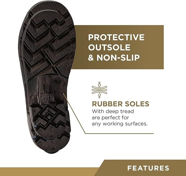 Footwear Rubber Boot 100% Waterproof, Lightweight, Durable, Construction