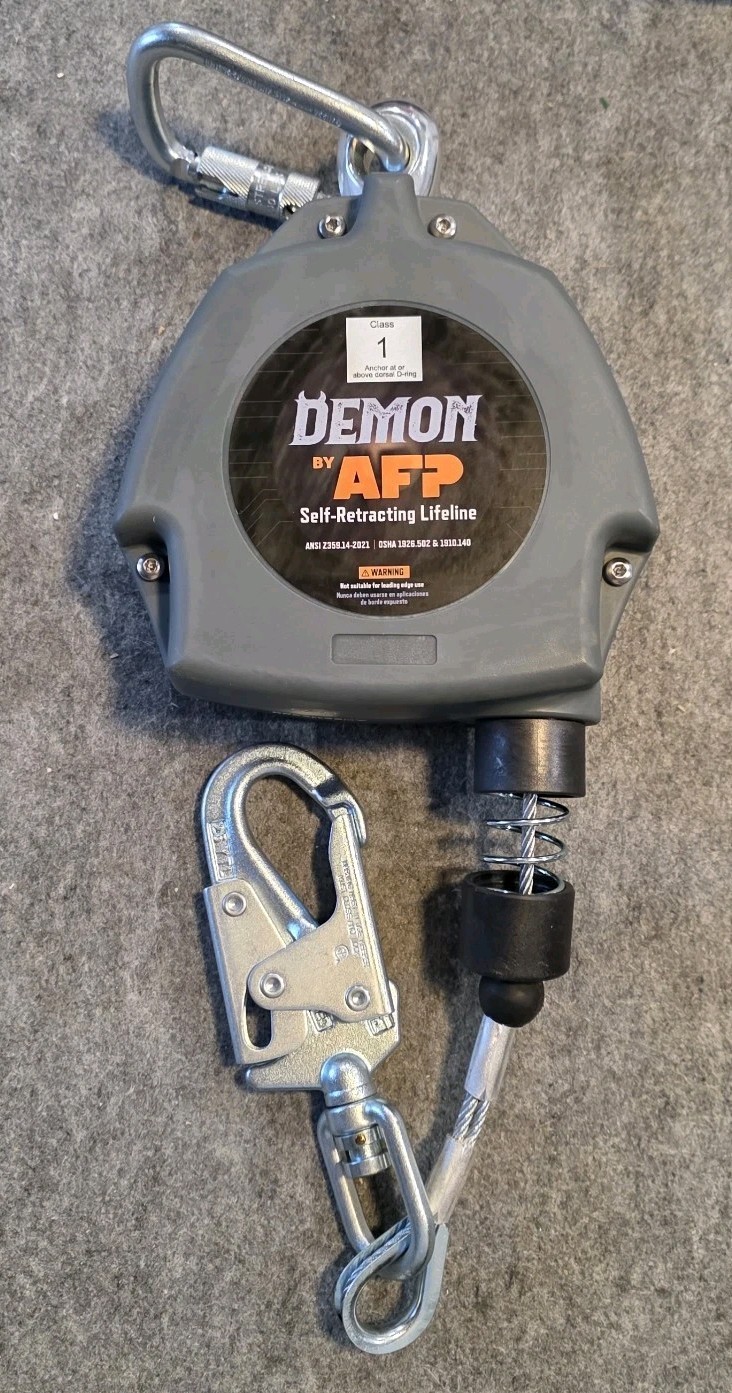 AFP Demon 30 FT Single Leg Self-Retracting Lifeline Cable Retractable | Steel Lo