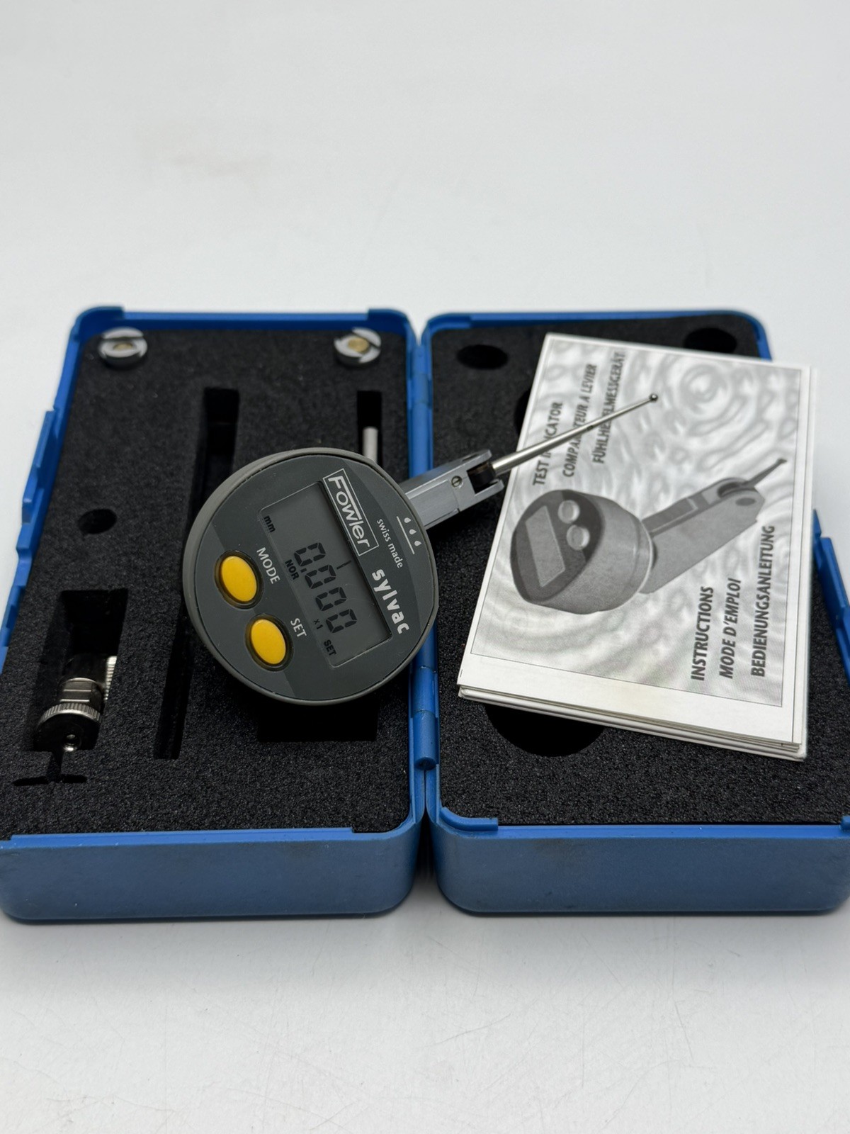 FOWLER SYLVAC QUADRATEST Digital Test Indicator Lever Type 0.00005″ Resolution