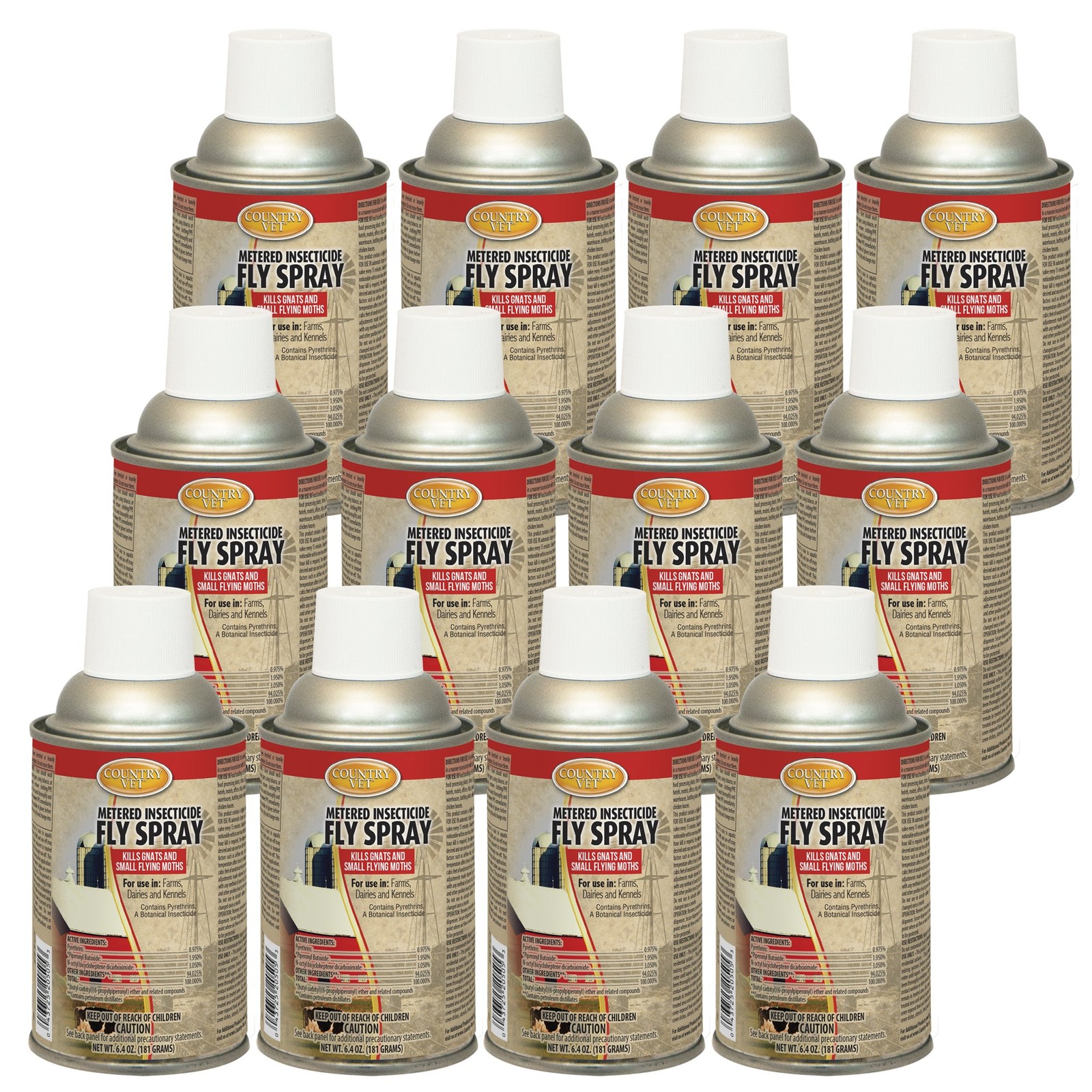 Country Vet Metered Insecticide Fly Spray – 6.4 oz (Case of 12) – 342050CVA –