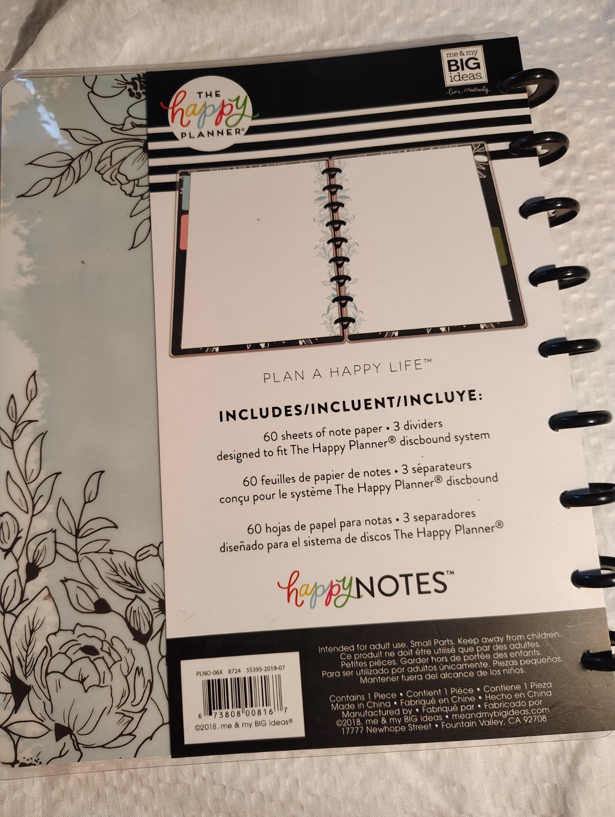 New The Happy Planner Happy Notes Dotted Line Paper Notebook 60 Sheets 7×9.25