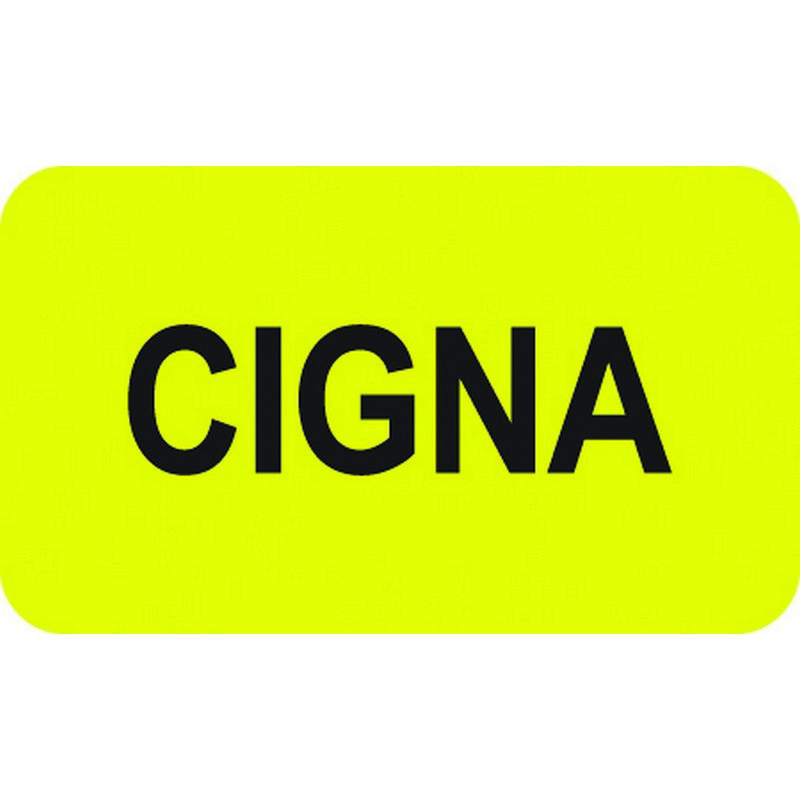 Insurance Labels, CIGNA – Fluorescent Chartreuse, 1-1/2″ X 7/8″ (Roll of 250)