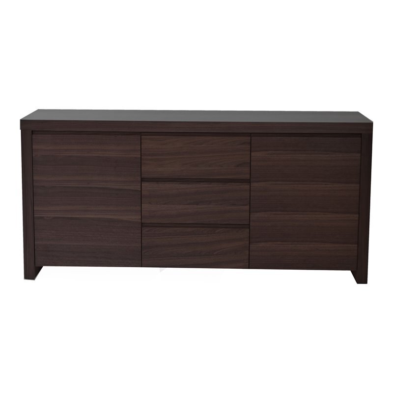 Pangea Home Bowa Modern High Gloss Lacquer Wood Buffet in Espresso