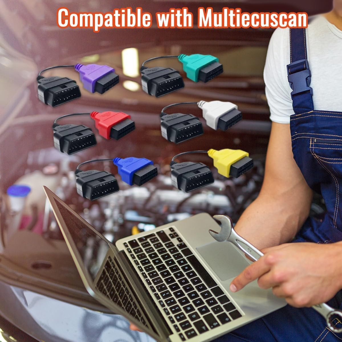 OBD2 Adapter 6PCS Multiecuscan Diagnostic Cable for Fiat Lancia Alfa Romeo